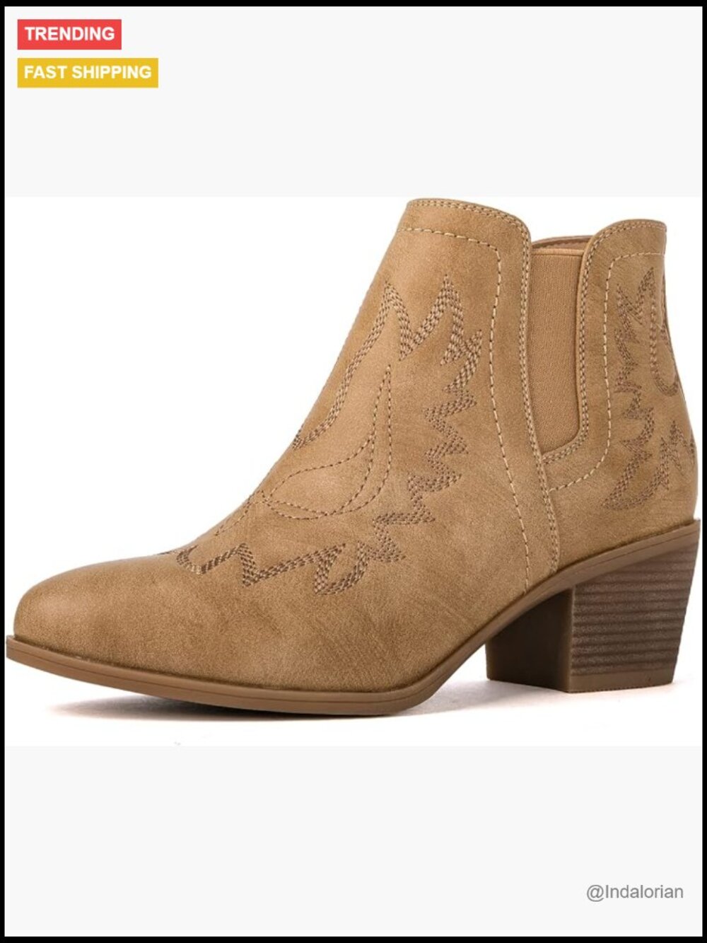 Women's Cowgirl Boots Western Short Ankle Pull On Comfortable Cowboy Boots Low